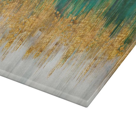 Green and gold motion abstract snijplank (Hoek)