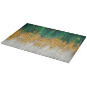 Green and gold motion abstract snijplank (Hoek)