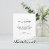 Green and Gold Mountain Dank u Receptie Kaart (Staand voorkant)