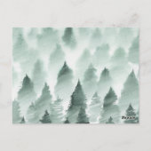 Green and Gold Mountain Dank u Receptie Kaart (Achterkant)