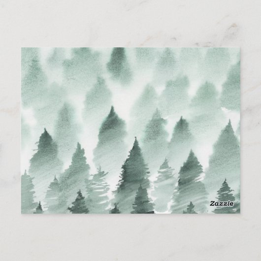 Green and Gold Mountain Dank u Receptie Kaart (Achterkant)