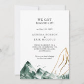 Green and Gold Mountain Elopement Aankondiging (Voorkant)