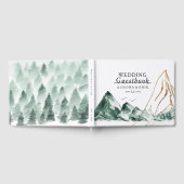 Green and Gold Mountain Wedding Gastenboek (Volledig)