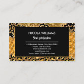 Green and Gold Oerwoud Safari Animal Print Agate Visitekaartje (Achterkant)