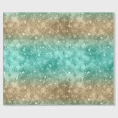 Green and Gold Ombre Glitter Celestial Pattern Cadeaupapier (Vlak)