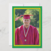 Green and Gold Photo Graduation Party Kaart (Voorkant)