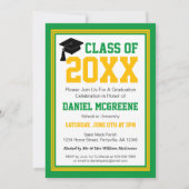 Green and Gold Photo Graduation Party Kaart (Achterkant)