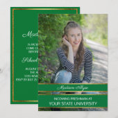 Green and Gold Photo Trunk Party Kaart (Voorkant / Achterkant)