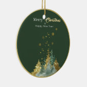 Green and Gold Pine Tree Christmas Ornament (Rechts)