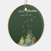 Green and Gold Pine Tree Christmas Ornament (Links)