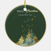 Green and Gold Pine Tree Christmas Ornament (Achterkant)