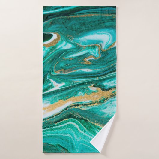 Green and gold ripple of agate background. Golden Badhanddoek (Badhanddoek)