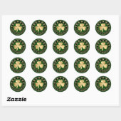 Green and Gold Shamrock Clover St Patrick's Day Ronde Sticker (Vel)