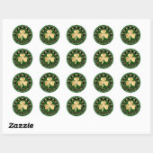 Green and Gold Shamrock Clover St Patrick's Day Ronde Sticker (Vel)