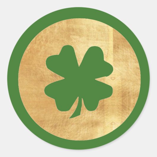 Green and Gold Shamrock Stickers (Voorkant)