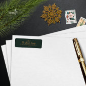 Green and Gold Snowflake Winter Address Label