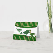 Green and Gold Stripe Afstuderen - Hartelijk dank  Bedankkaart (Voorkant)