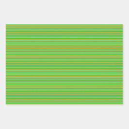 Green and Gold Striped Inpakpapier Vel