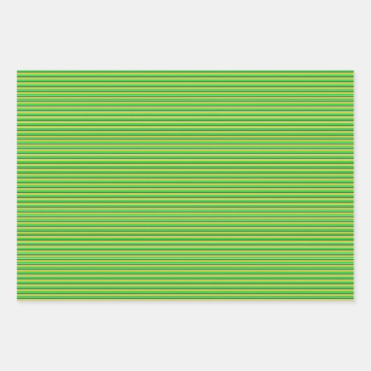 Green and Gold Striped Inpakpapier Vel (Voorkant)
