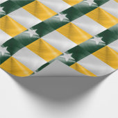 Green and Gold Texas Flag Radiaal geborsteld Cadeaupapier (Hoek)