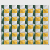 Green and Gold Texas Flag Radiaal geborsteld Cadeaupapier (Vlak)