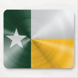 Green and Gold Texas Flag Radiaal geborsteld Muismat