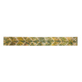 Green and Gold Tie Dye Chevron Pattern Satijnen Lint (Voorkant)