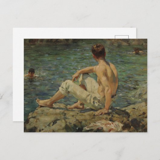 Green and Gold van Henry Scott Tuke Briefkaart (Voorkant / Achterkant)
