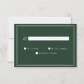 Green and Gold Wedding rsvp (Achterkant)