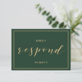 Green and Gold Wedding rsvp (Staand voorkant)