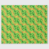 green and golden chrome waves cadeaupapier (Vlak)