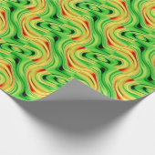 green and golden chrome waves cadeaupapier (Hoek)