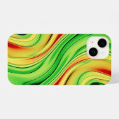 green and golden chrome waves iPhone hoesje (Achterkant horizontaal)