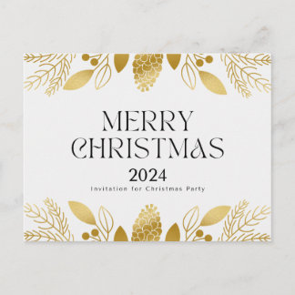 Green and golden Festive Christmas Thank You Card  Feestdagenkaart