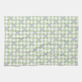 Green and Lavender Floral Tile Seamless Pattern Theedoek (Horizontaal)