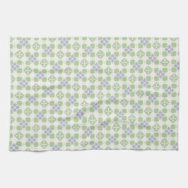 Green and Lavender Floral Tile Seamless Pattern Theedoek