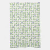 Green and Lavender Floral Tile Seamless Pattern Theedoek (Verticaal)