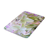 Green and Lavender Hydrangea Floral Bath Mat (Gekanteld)