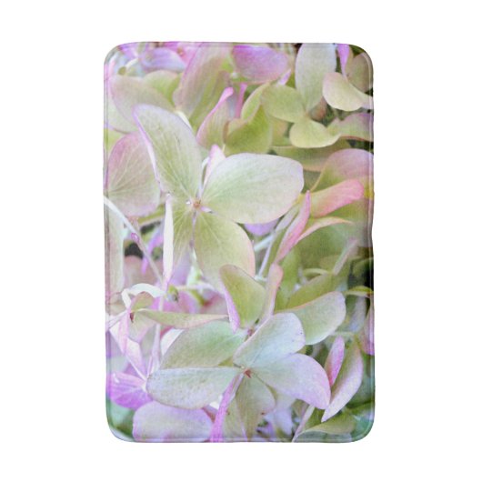 Green and Lavender Hydrangea Floral Bath Mat (Voorkant Verticaal)