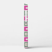 Green and Magenta Boxed Floral Bloom iPhone Case (Achterkant / Links)