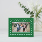 Green and Mint Simple Scallop Photo Frame Briefkaart (Staand voorkant)