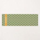 Green And Orange Trellis Pattern With Custom Name Yogamat (Voorkant (horizontaal))