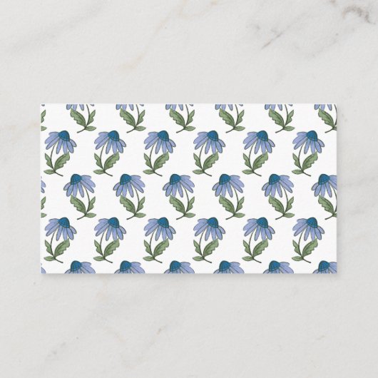 Green and Periwinkle Blue Display Shower Informatiekaartje (Achterkant)