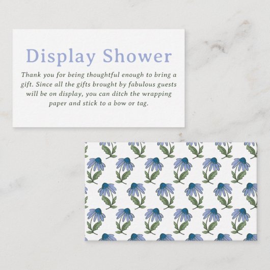 Green and Periwinkle Blue Display Shower Informatiekaartje (Voorkant / Achterkant)