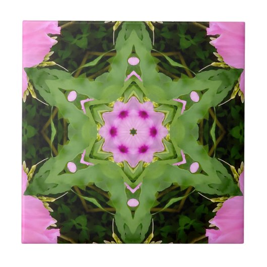 GREEN AND PINK ABSTRACT DRAWING. SAMER BRASIL. 4 TEGELTJE (Voorkant)