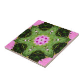 GREEN AND PINK ABSTRACT DRAWING. SAMER BRASIL. 4 TEGELTJE (Zijkant)