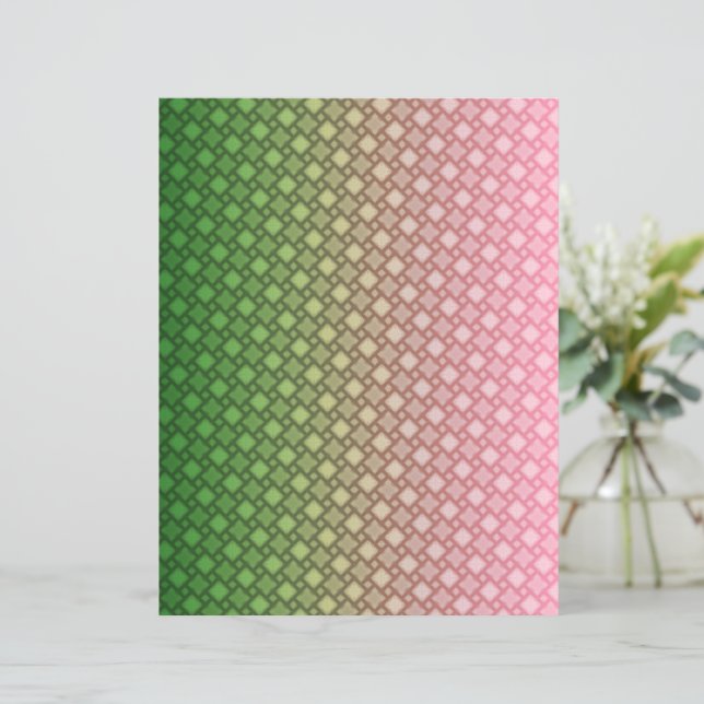 Green and Pink Gradient Geometric Scrapbook paper (Staand voorkant)