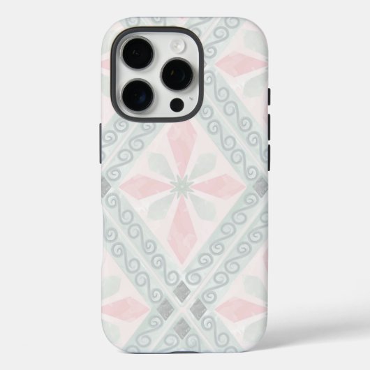 Green and pink pastel diamond pattern Case-Mate iPhone case (Achterkant)