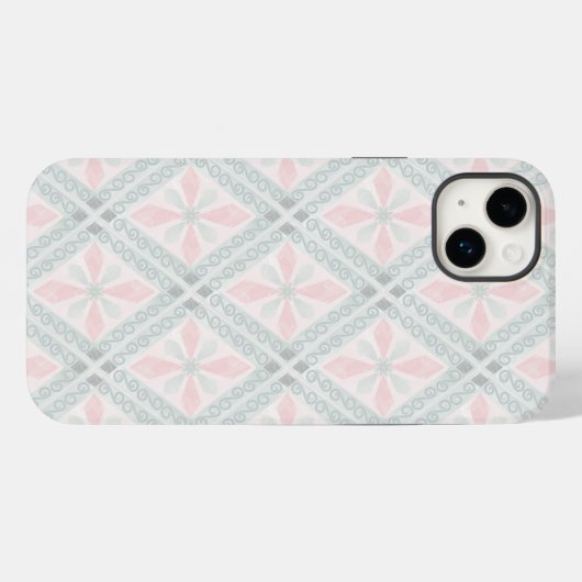 Green and pink pastel diamond pattern Case-Mate iPhone case (Achterkant (horizontaal))
