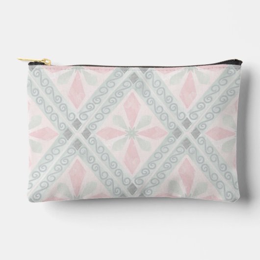 Green and pink pastel diamond pattern etui (Voorkant)